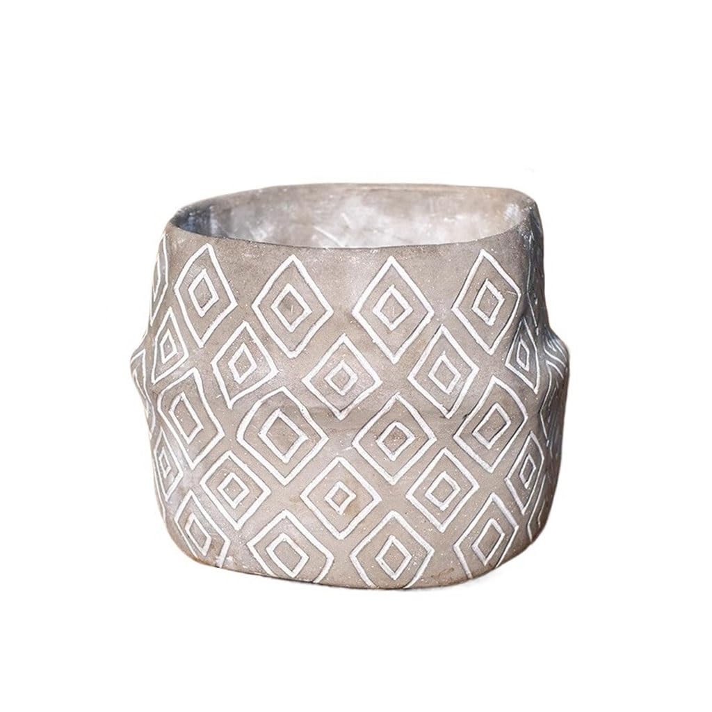 GELASIGE Flower Pots Nordic Retro Succulent Cement Flower Pot Creative Geometric Art Flower Decoration Outdoor Flower Pots