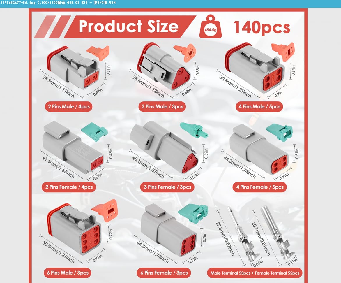 DT06-2/3/4 / 6S DT04-2/3/4 / 6S DT04-2 / ​3/4 / 6P connettore Auto con Scatola portapenne