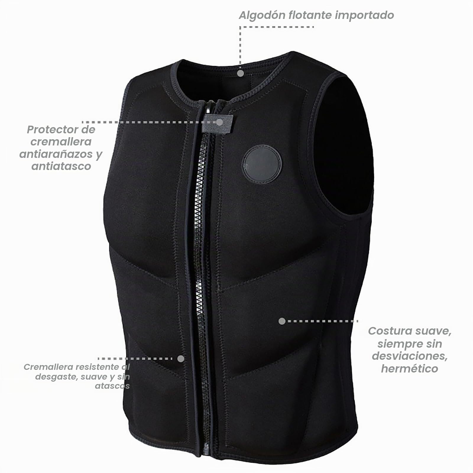 Chaleco Salvavidas de Neopreno para Adultos, Chaleco de Flotación Ajustable para Kayak, Paddle Surf, Pesca, Navegación, Deportes Acuáticos, Equipo de Natación(Orange,3XL90-100KG)