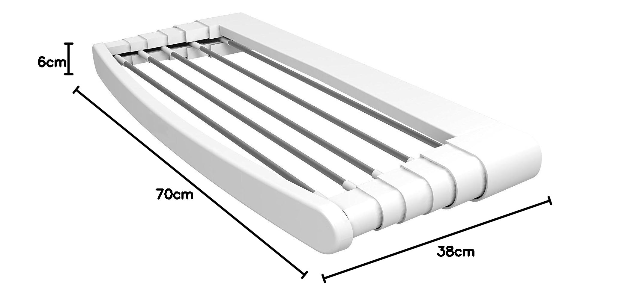 Corde à Linge Rétractable Gimi 153791 Telepack 70 Mural Aluminium Blanc Résine (70 x 30 x 6 cm) (5 m)