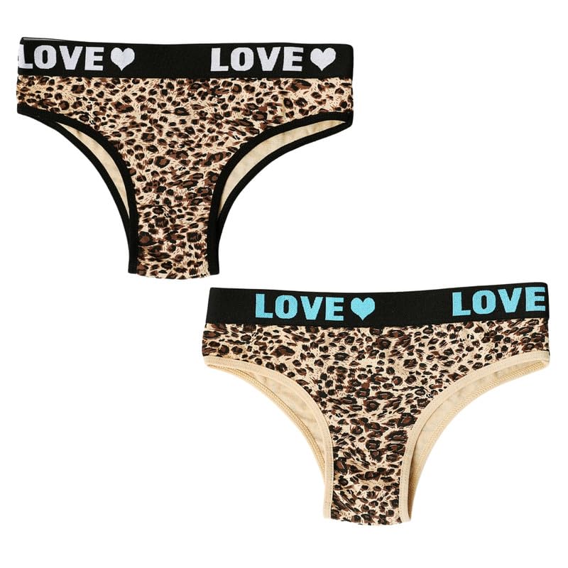 vianeklcin Leopard Print Cotton Low Waist Bikini Panties for Women - Breathable, Comfortable Thong Underwear, Seasons- Pack of 2-picture-28