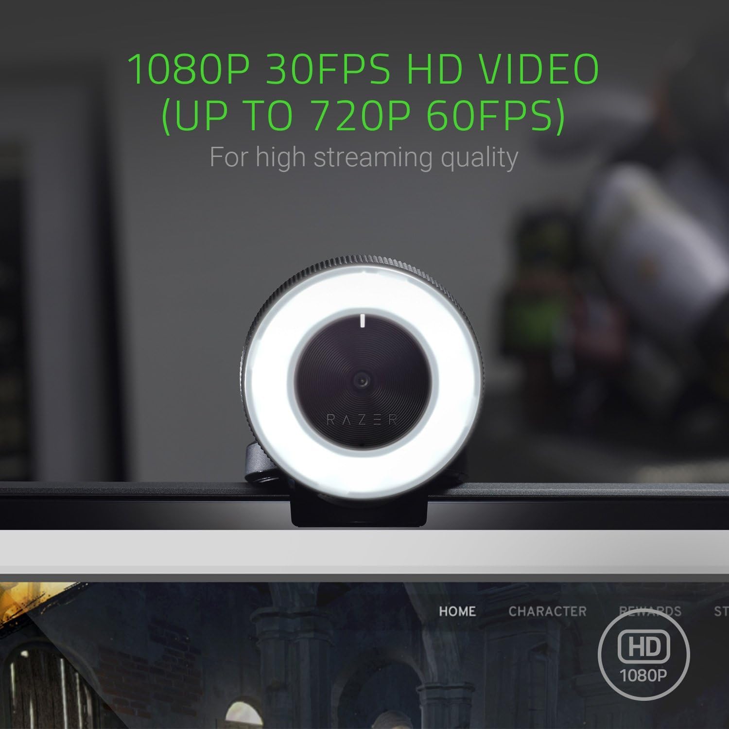 Razer Kiyo Streaming Webcam: Full HD 1080p 30 FPS/720p 60 FPS