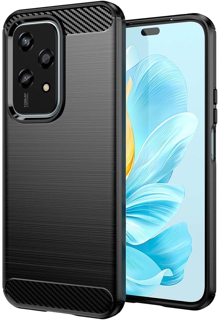 MEMELOKA Cover per Honor 200 Smart 5G con Vetro Temperato, Custodia Protettiva Militare AntiGraffio + Cavalletto in Metallo Rotante a 360°, Antiurto Custodia con Slidable Fotocamera Proteggi, Nero