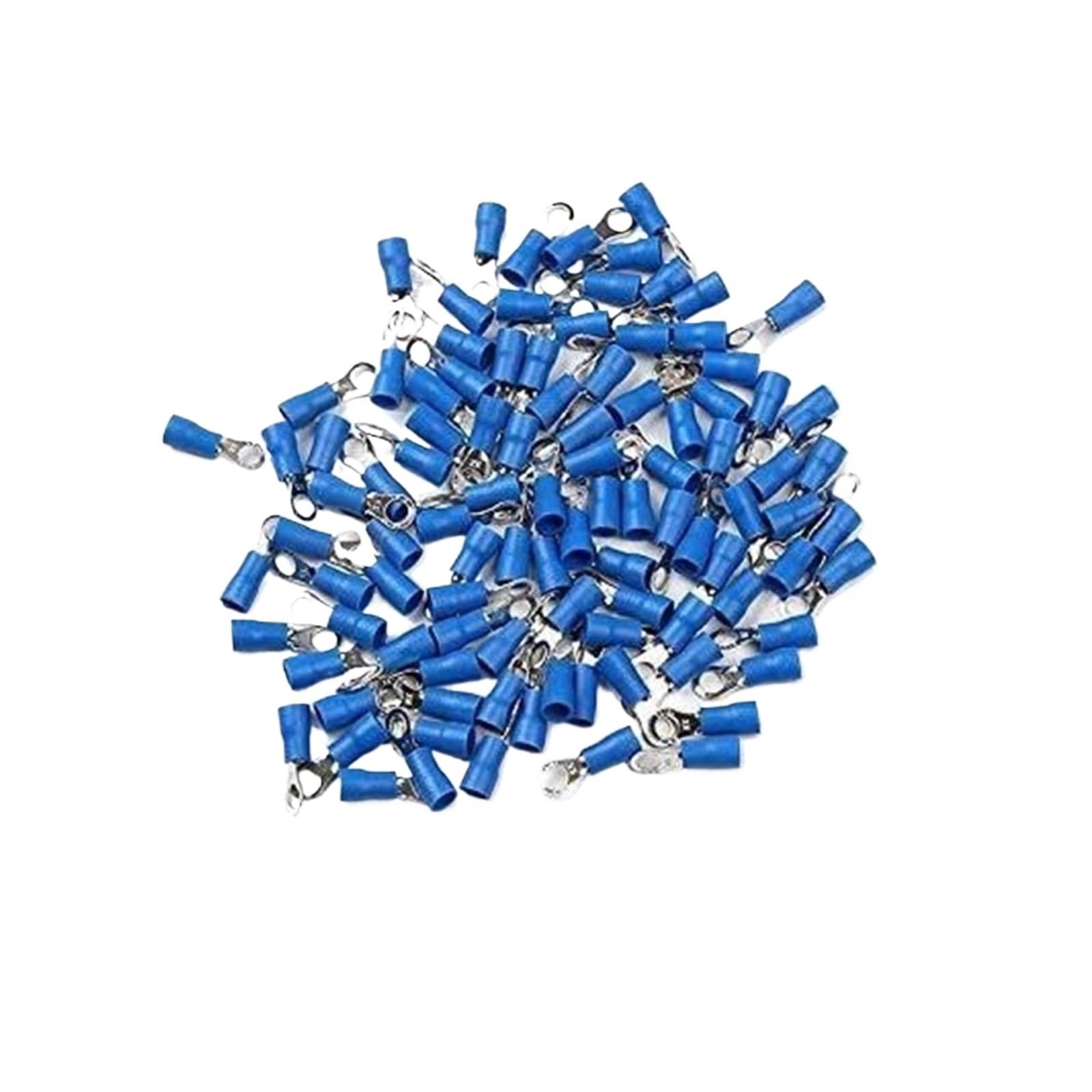 Netzwerkkabeltester, RV2-3.2 Blaue Ringkabelschuhe, isolierte elektrische Drahtkabel-Crimpverbinder, 16–14 AWG, Kit M3/M4/M5/M6/M8, kompakt und leicht,für Netzwerkkabel
