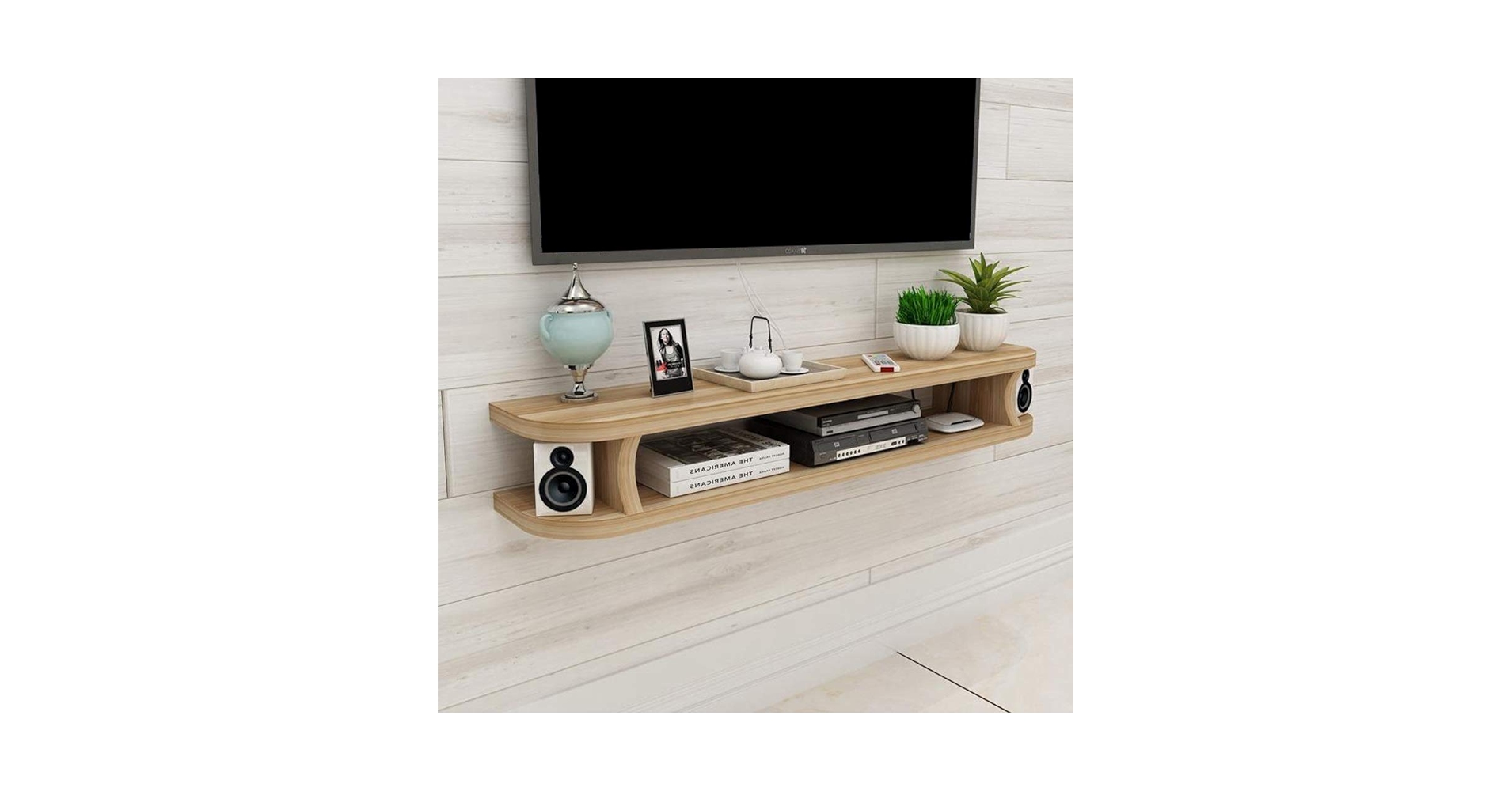 壁掛け100cmテレビキャビネット Amazon｜壁掛けテレビキャビネットWiFiルーターセットトップ