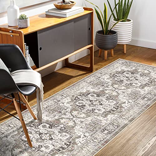 YOUFORTONG 2x10 Runner Rugs for Hallways Soft Kitchen Rug Non Slip Rug Runner with Rubber Backing for Bathroom Washable Non Shedding Farmhouse Runner Rug (Beige, 2X10)
