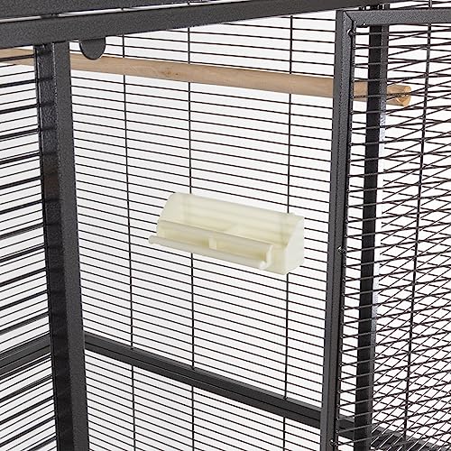 Montana Cages | Premium Voliere New Sydney I Vogelkäfig für Sittiche und kleine Papageien, inkl. 2 Näpfe, 4 Lenkrollen, AVILON Pulverbeschichtung, Antik Edition, ca. 90 x 70 x 180cm