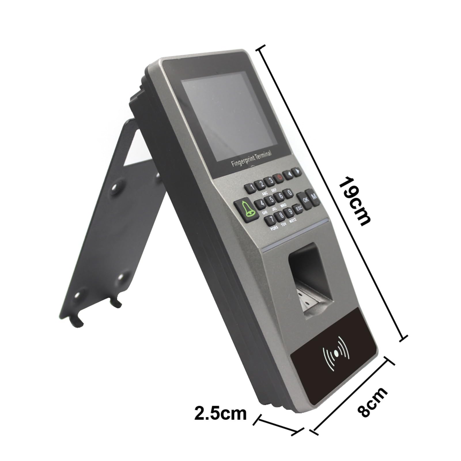 Reloj de Fichar, de Control de Acceso de huellas dactilares, lector de tarjetas con teclado RFID, contraseña, máquina biométrica de tiempo de asistencia con Software TCP/IP USB