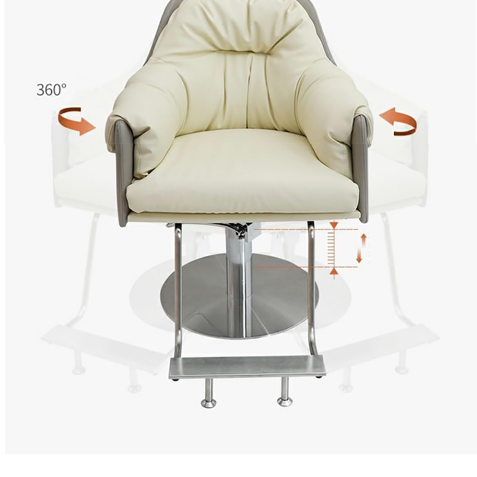Poltrone da Barbiere in Pelle PU Girevole a 360 Gradi Regolabile per Salone di Bellezza, Tatuaggio, Parrucchiere, rasatura, Styling, E, 2