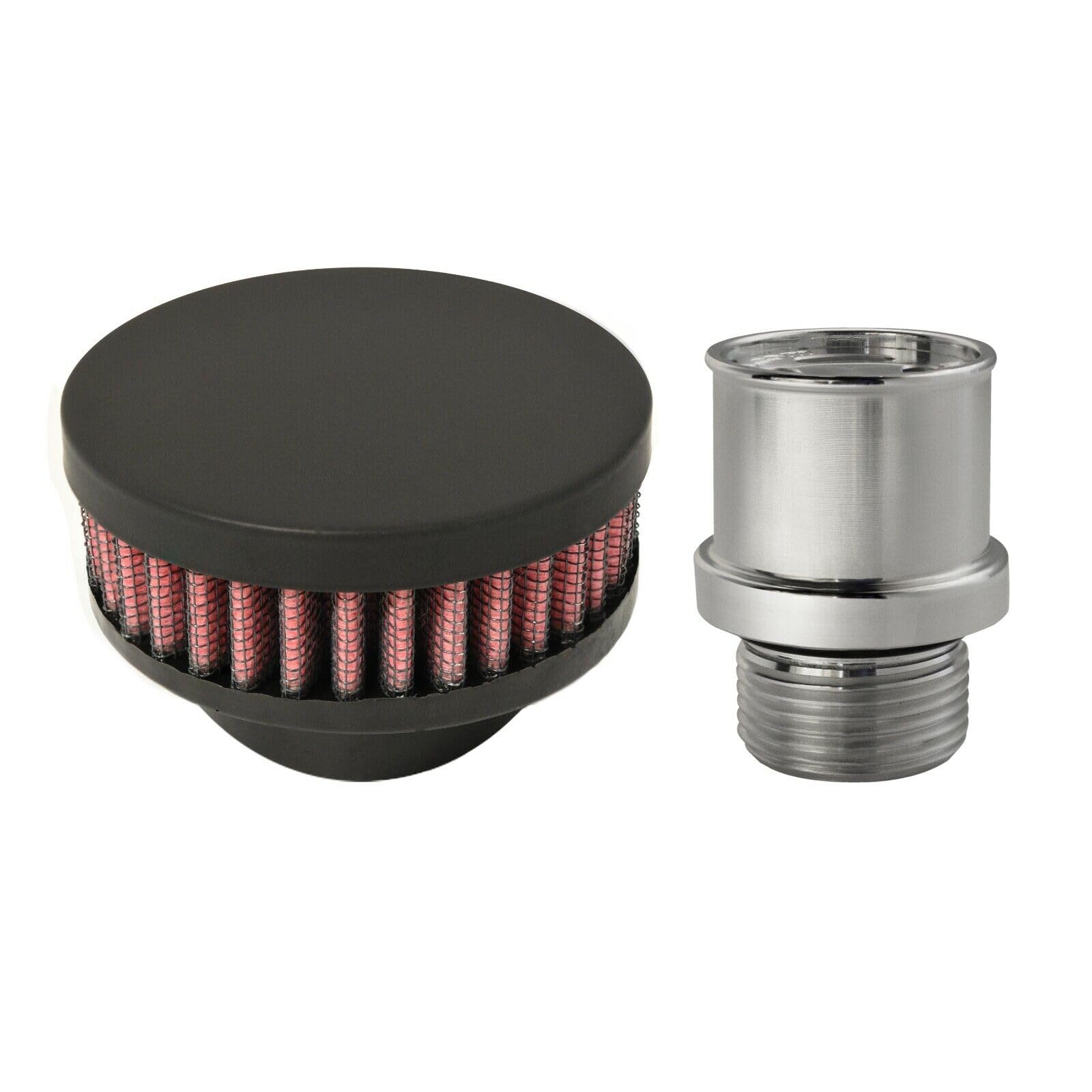 CFM PerformanceUniversal Billet Valve Cover Breather Kit for -12 AN/ORB (works with Brian Tooley Racing BTR valve covers) (With Check Ball, Flat Black)