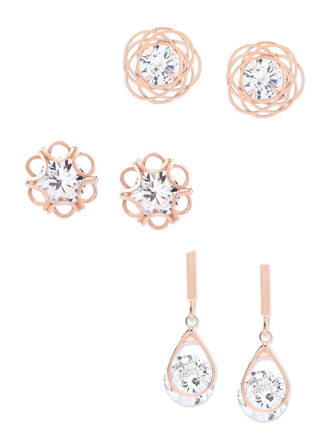 See full amazon price history chart for Zaveri Pearls Set of 3 Rose Gold Contemporary Stud & Drop Earrings For Women-ZPFK12811 Zaveri Pearls Set of 3 Rose Gold Contemporary Stud & Drop Earrings For Women-ZPFK12811 (B09T3551JZ) Amazon Price History, Amazon Price Tracker