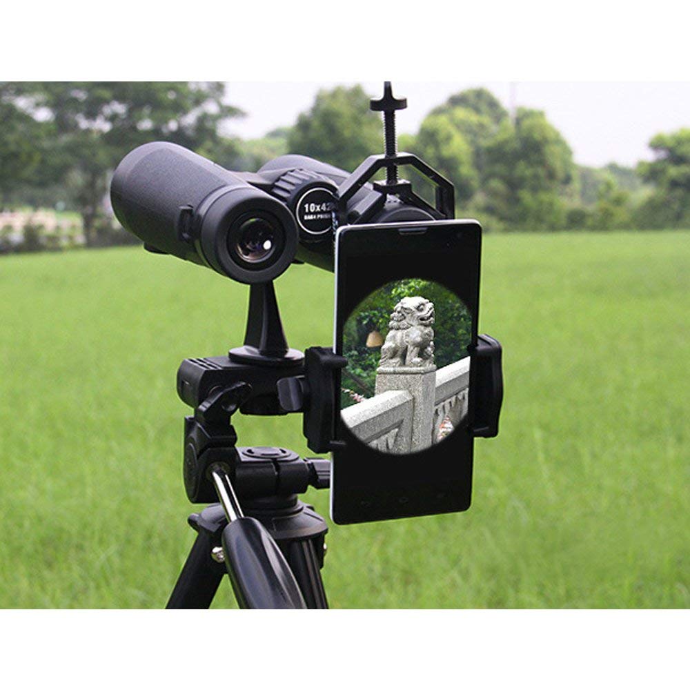Shackcom Supporto adattatore universale per telescopio per smartphone, compatibile con binocoli monoculari e microscopio, adattatore per telefono cellulare per iPhone Sony Samsung LG Moto
