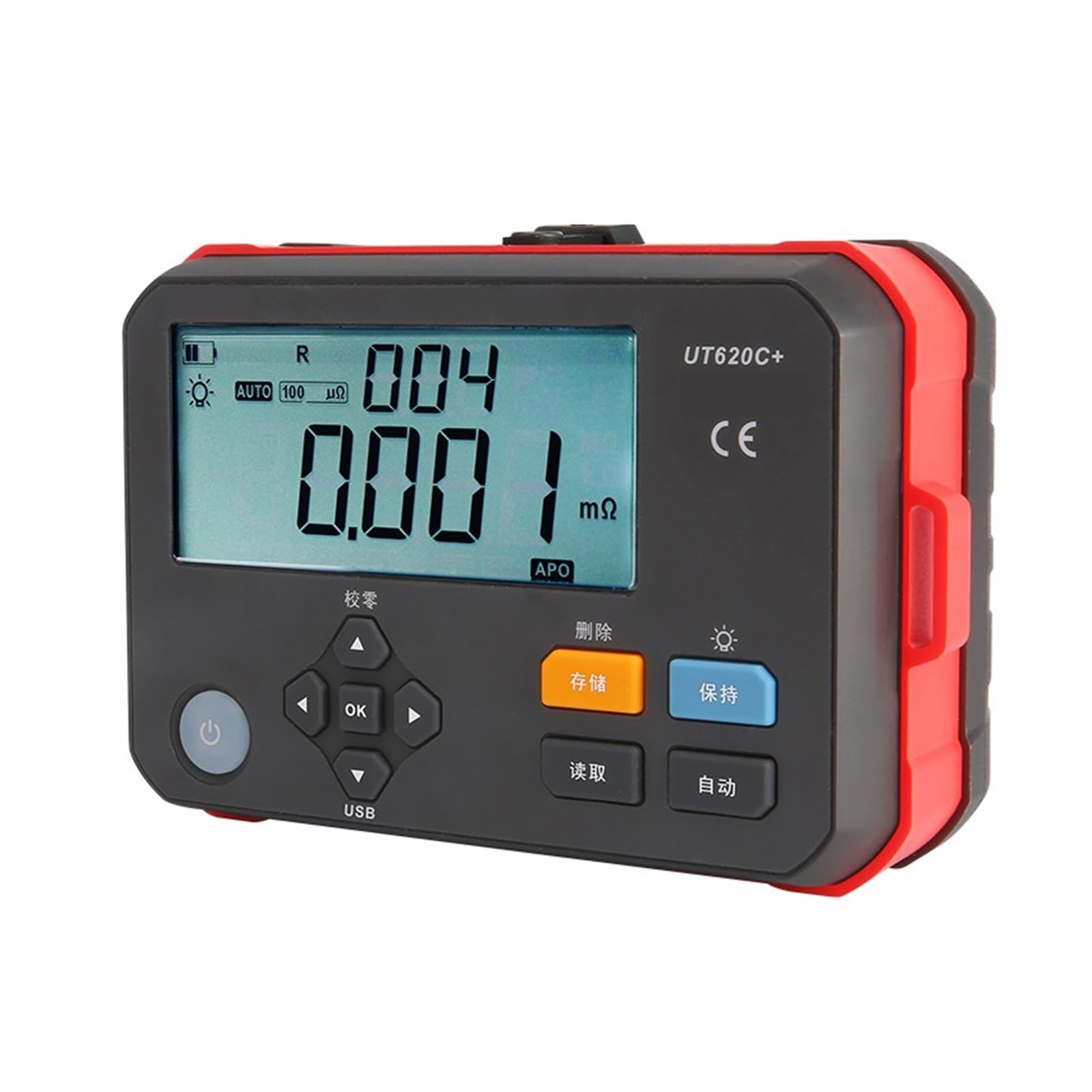 Probador de Aislamiento, UT620C+Micro-ohmímetro/Medición De 4 Cables Comprobador Baja Resistencia CC/ohmímetro/Comunicación USB/Almacenamiento Datos