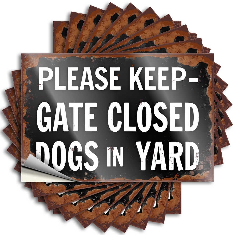Abipuir - Funny Bumper Stickers Keep Door Closed for Yard, Dogs, 10 Pack for Men Cave Funny Signs for Men (8 x 12 cm)