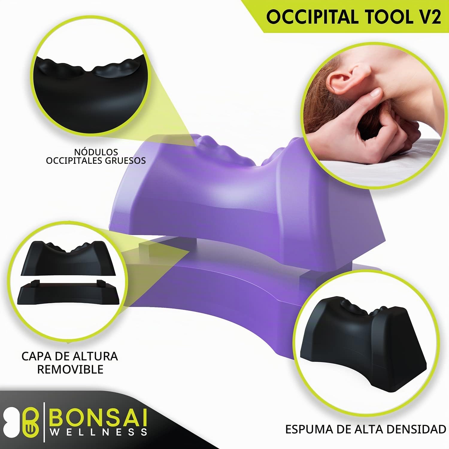 Herramienta de liberación occipital 2.0 - Tracción cervical para dolor de cuello y hombros, dispositivo giratorio de alineación quiropráctica para terapia de puntos gatillo, dolores de cabeza, migraña