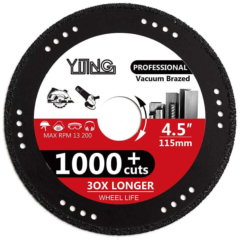 YIJING 4.5" Metal Cutting Diamond Blade Cut Off Wheel for Rebar Sheet Metal Angle Iron Stone