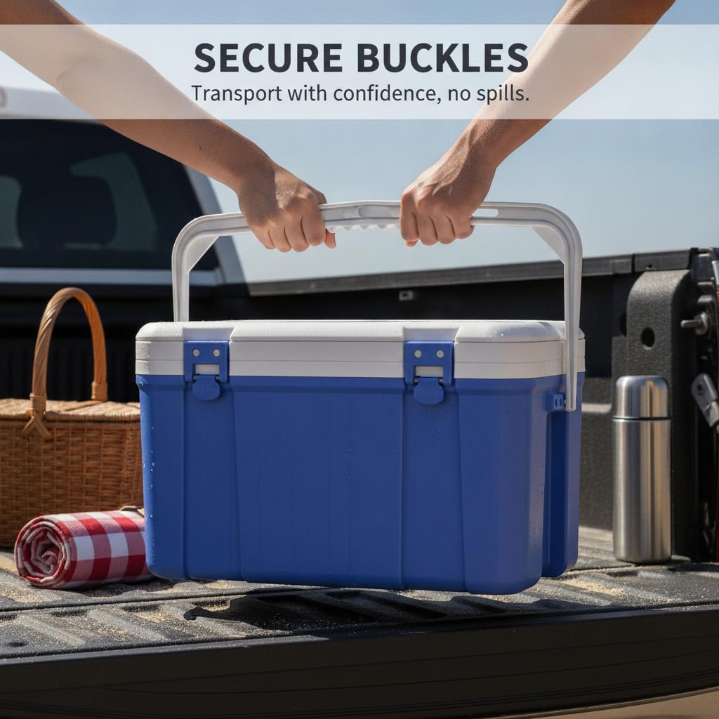 Glacière Portable Extérieur Plastique | 6-8h chaud - 24h froid - paroi intérieure épaissie, idéale pique-niques - pour la plage - pour la randonnée