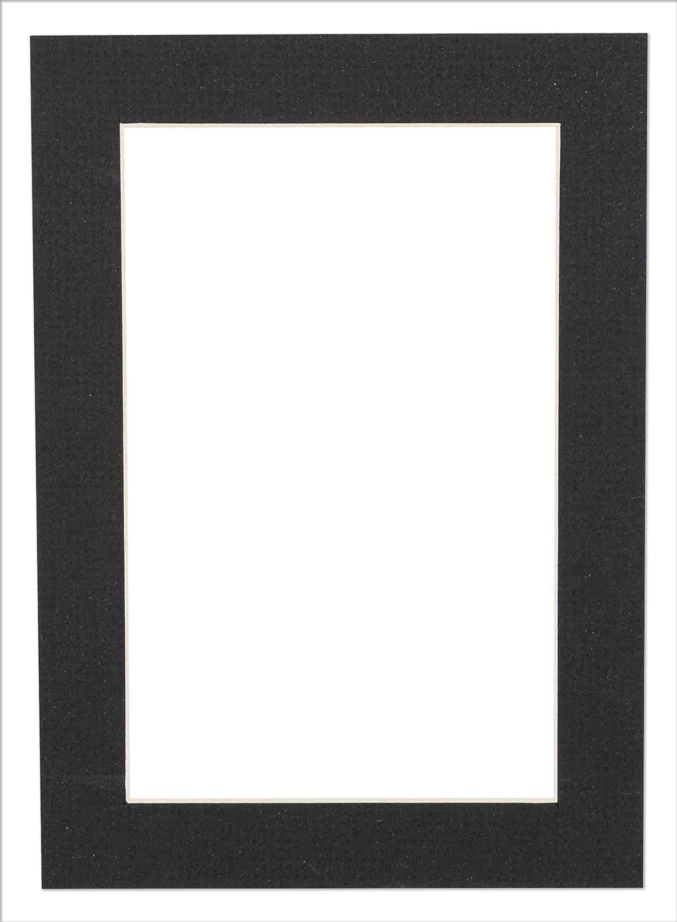 16x20 Mat Bevel Cut for 12x17 Photos - Acid Free Textured Black Precut Matboard - For Pictures, Photos, Framing - 4-ply Thickness