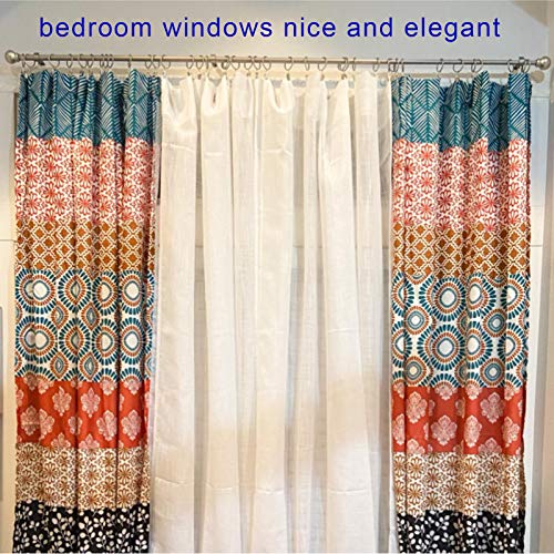 image for LLPJS Metal Curtain Rings with Clips, Heavy Duty Drapery Hanging Rings