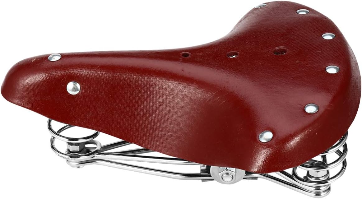 BESPORTBLE Leather Bike Seat Leather Bicycle Saddle Vintage Bike Saddle Classic PU