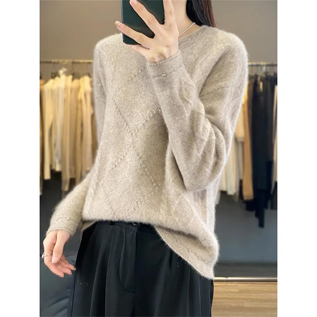 Maglione di cashmere Inverno Donna Maglioni Spesso Casual Maglione Manica Lunga O-Collo Top Lana Maglia Pullover