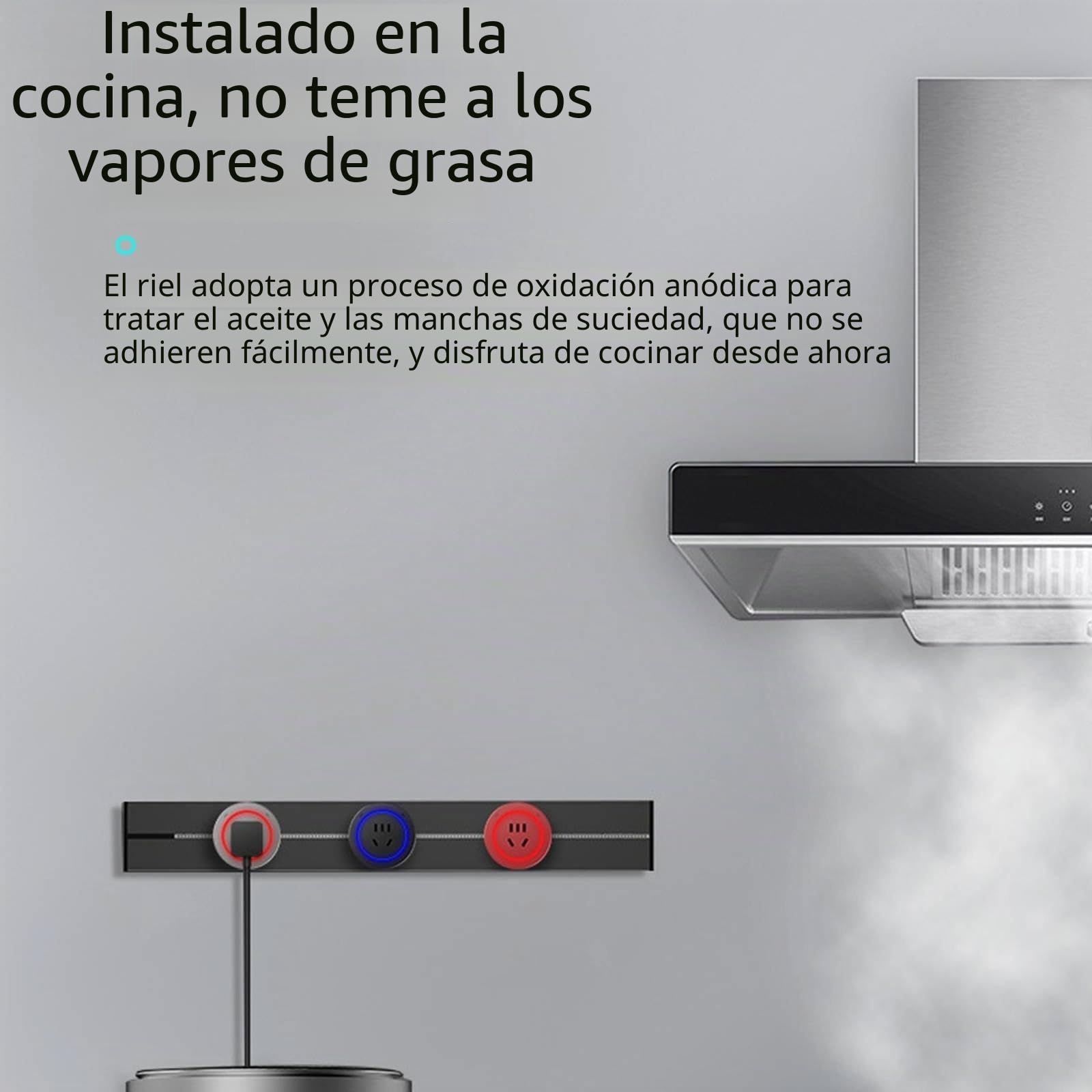 Zócalos de riel eléctrico para Cocina, Superficie extraíble, Enchufe Deslizante montado en la Pared, múltiples Tomas de Mesa,White-40cm