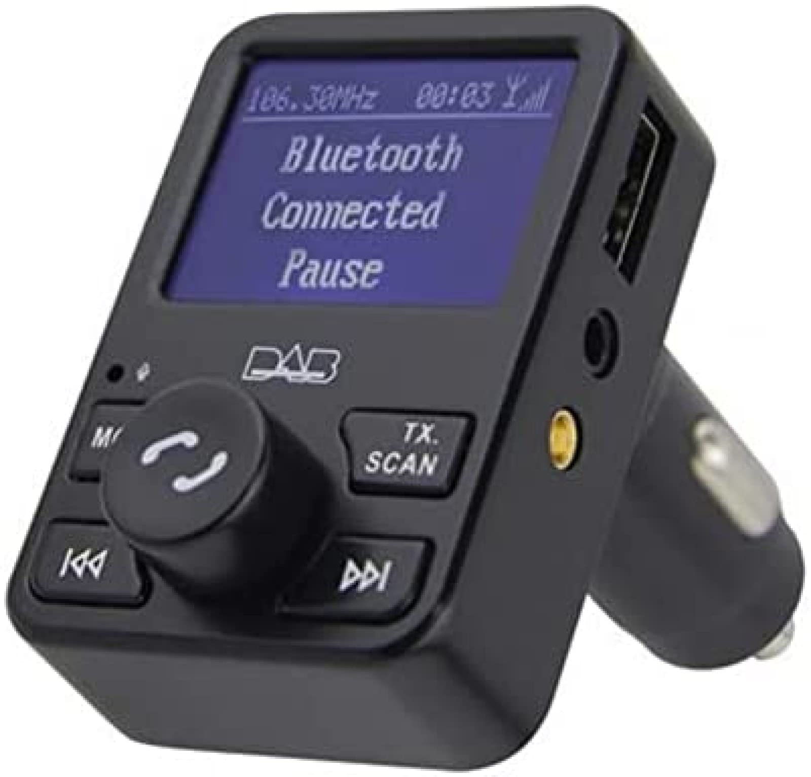 OUTS Adaptador De Radio Dab/Dab + USB para Coche De 5V, Reproductor De MP3 Digital Compatible con Bluetooth, Receptor De Música FM, Accesorios Universales para Coche,Negro,Pleasant63