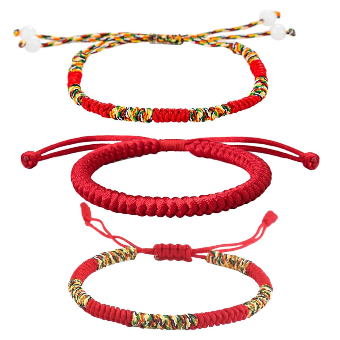 MUNSKT Bracciale fortunato + regalo buddista! Bracciale tibetano in corda di buona fortuna. Regali di amicizia. Bracciale chakra lavorato a mano per donne, uomini e adolescenti. Dimensione regolabile