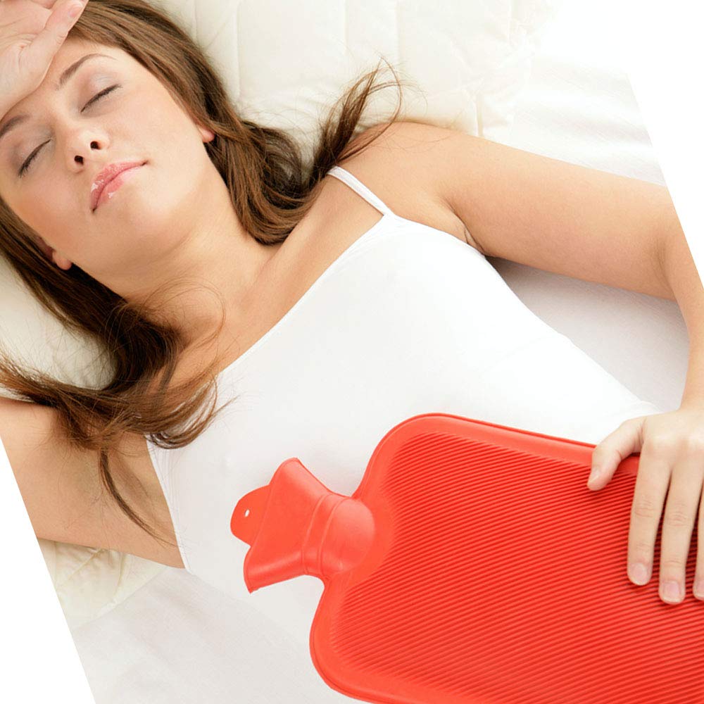 Confezione da 3 bottiglie di acqua calda – 3 bottiglie di acqua calda in gomma naturale da 2 litri – borsa dell'acqua calda perfetta per alleviare il dolore (rosso, blu e viola)