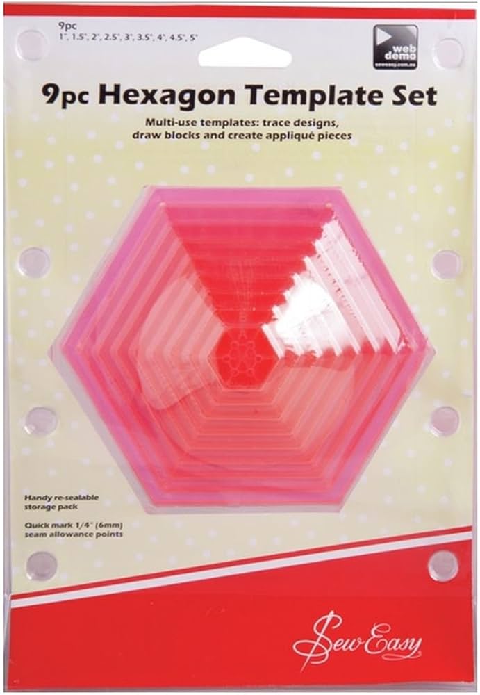 Amazon.com: Sew Easy 9 Piece Hexagonal Template Set : Arts, Crafts & Sewing amazon-com-sew-easy-9-piece-hexagonal-template-set-arts-crafts-sewing