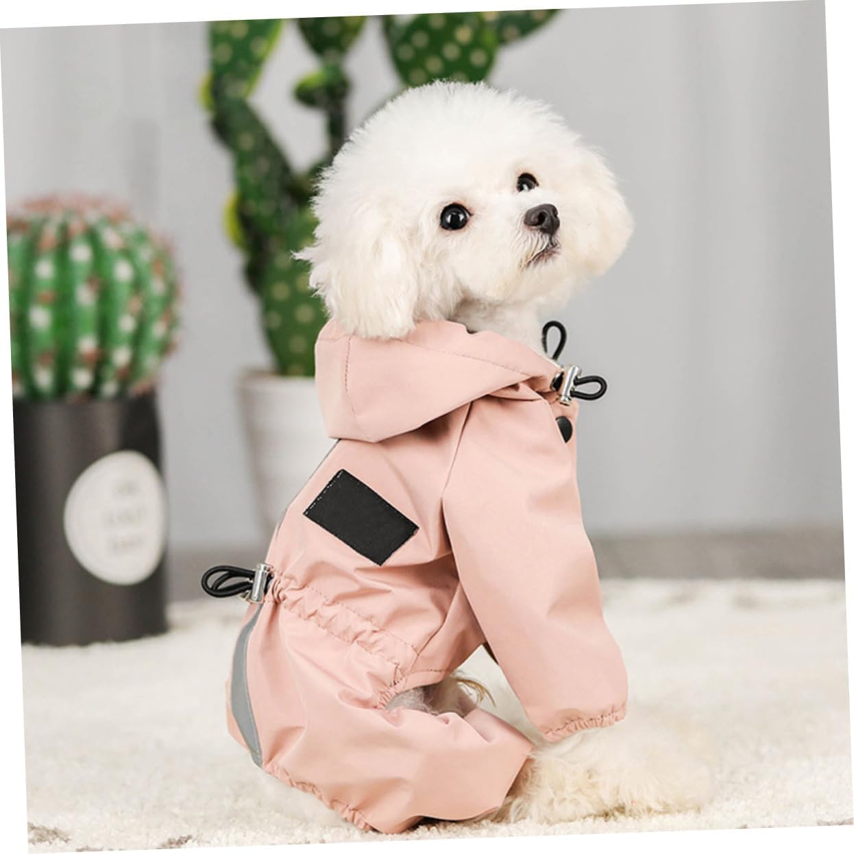 Angoily 3pcs Windproof Reflective Dog Raincoat Adjustable Drawstring Breathable Pet Hoodie for XL Dogs Stylish and Lightweight for Rainy Days