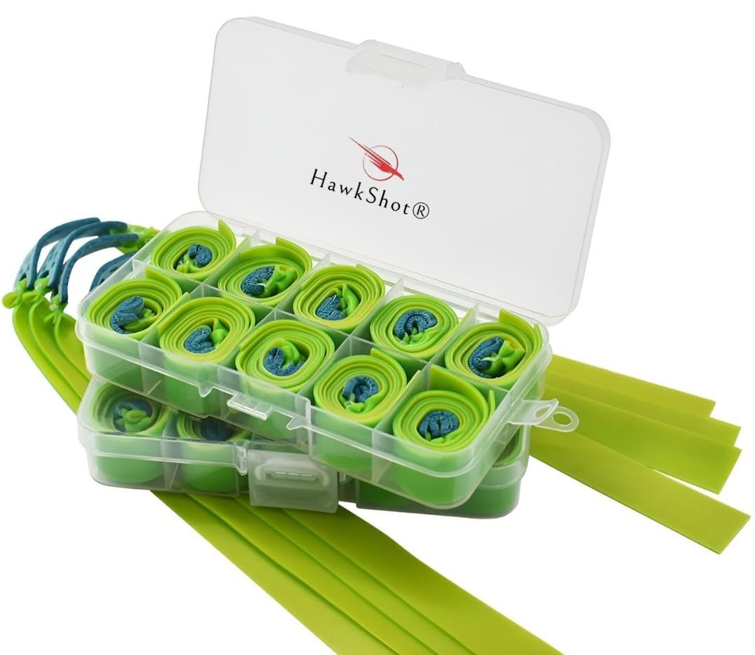 HawkShot® 10 Stück Premium Steinschleuder Gummi in grün - Ersatzgummi für Zwille - Extra stark, gut verarbeitet und robust
