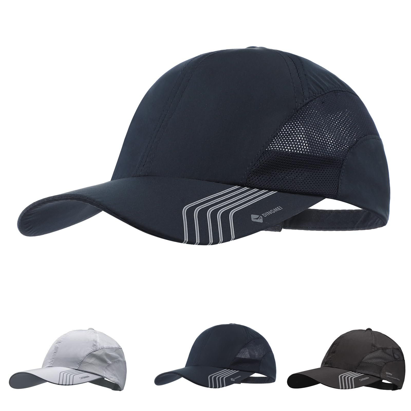 Xinchia Unisex Navy Mesh Quick Dry Baseball Cap Unstructured Breathable Summer Sun Protection Cap Outdoor Sports Hat With Adjustable Buckle Soft Brim Peaked Hat Lightweight Running Headwear For Outdoor Activities