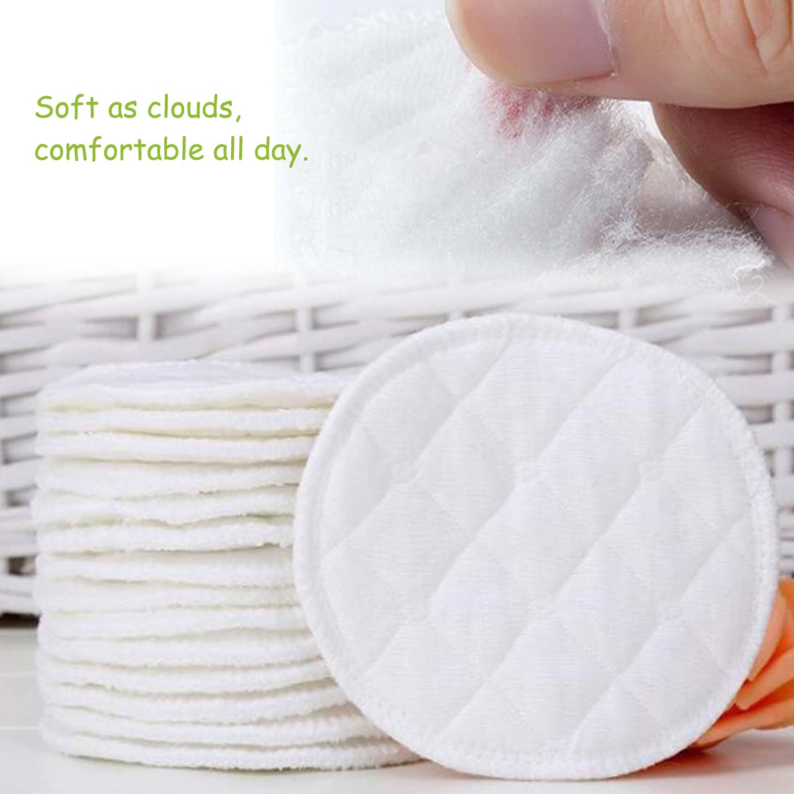 20pcs Coussinets d'Allaitement en Fibres de Bambou Organique, Lavables et Réutilisables, Hypoallergéniques et Super Absorbants, Compresses d'Allaitement