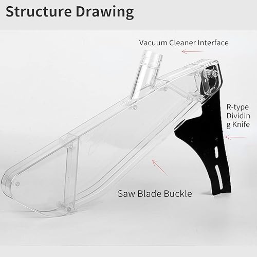Miniatura 2 de Eujgoov Cubierta de sierra de mesa para sierras de 4 a 10 pulgadas con protector de hoja de acrílico, ajuste universal para corte de precisión y