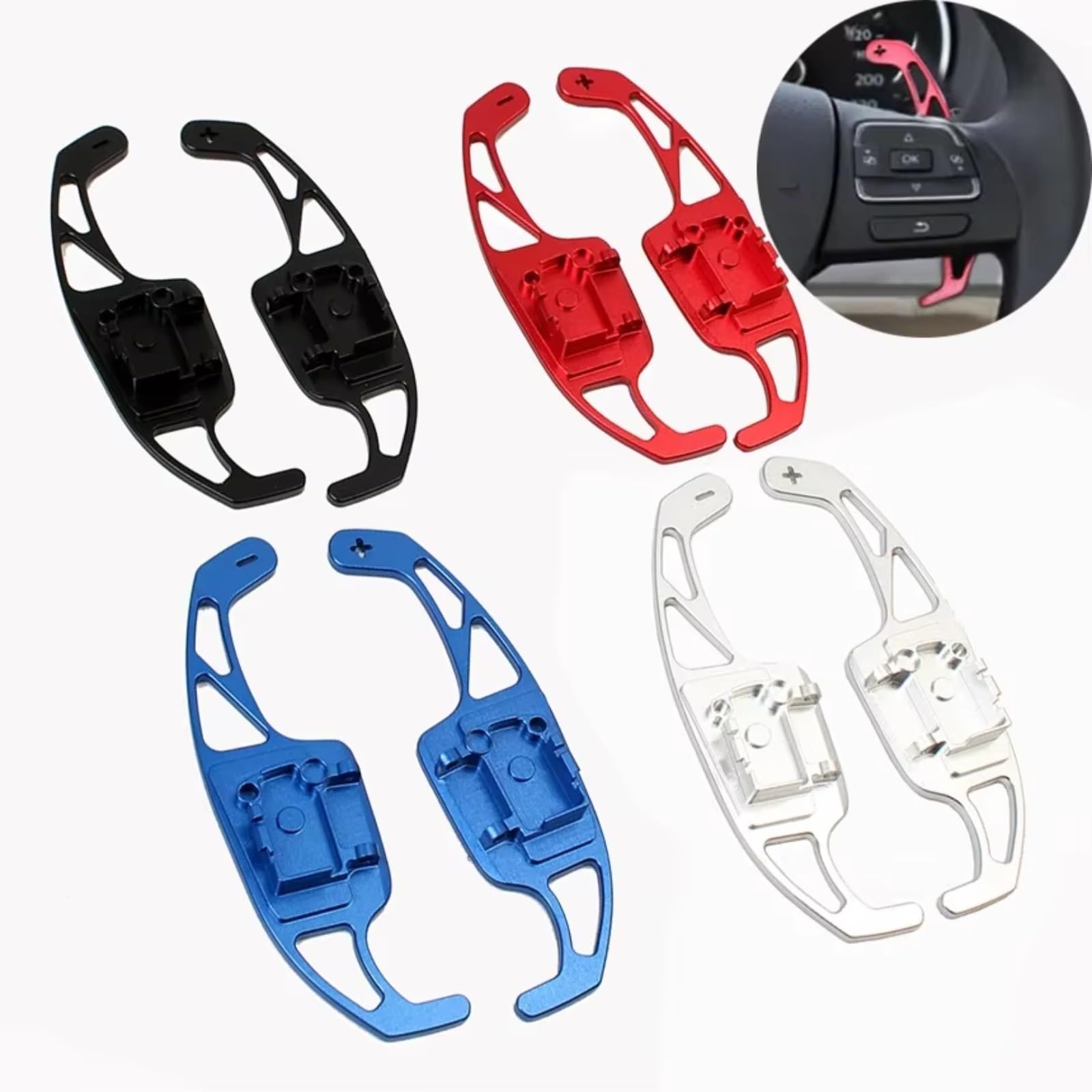 Palette Changement Volant Palettes Changement Vitesse Compatible Avec Skoda Pour Karoq NU7 2017-2021 Pour Kodiaq 2016-2021 Palettes Volant Voiture Équipement D'extension | Blue