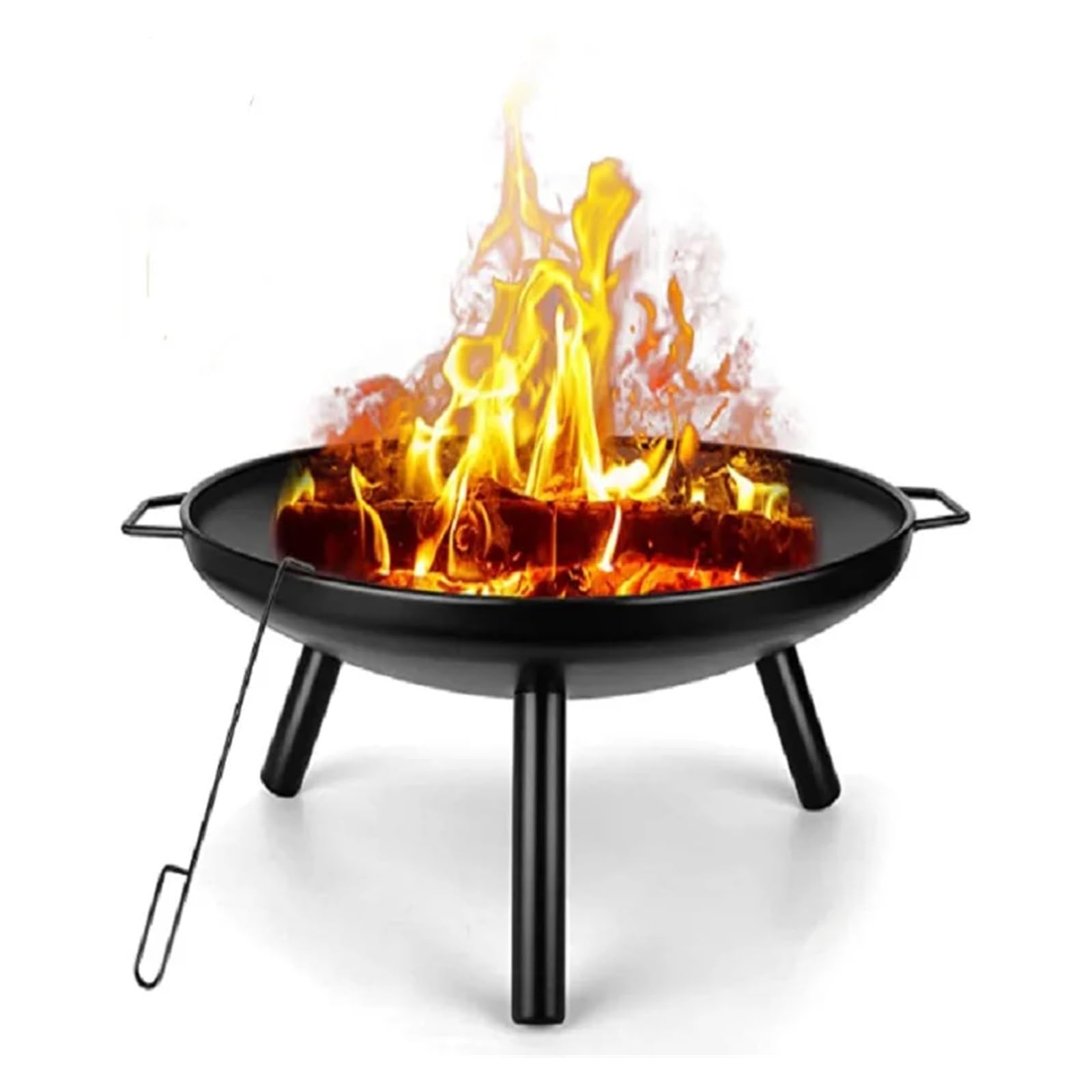 Braciere, Grande braciere in ferro da 58 cm, in ghisa, moderno caminetto giardino all'aperto for, patio, terrazza, campeggio per patio, cortile