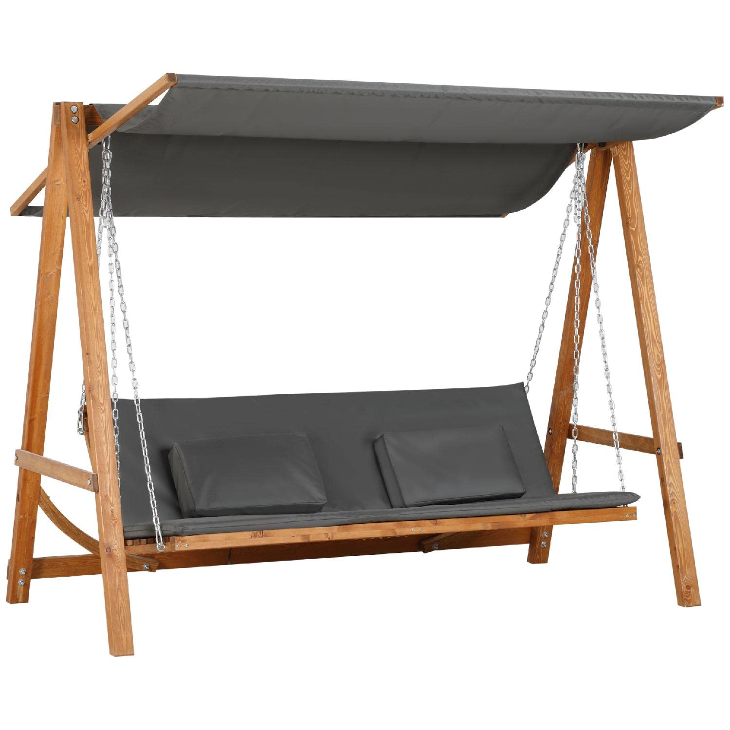 Dondolo da Giardino 3 Posti Convertibile in Letto Matrimoniale 225.5x113x180 cm