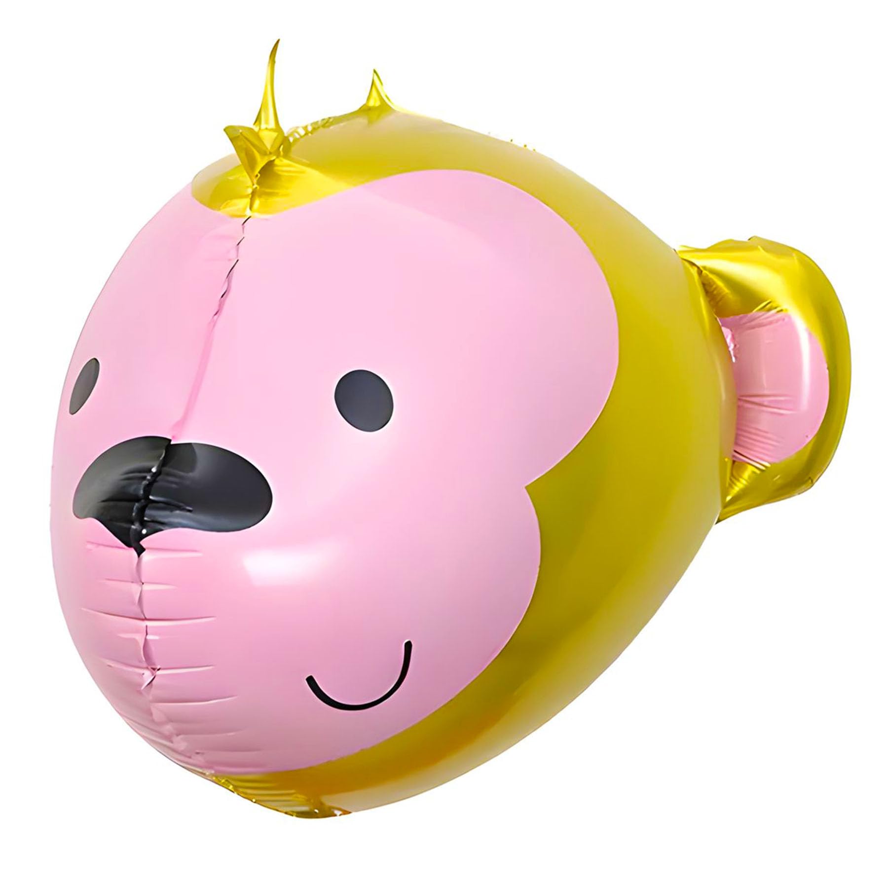 Foil Balloon Animal, Monkey in Gold Colour, Approx. 57 x 54 cm - Perfect for Children's Birthdays, Parties, Decorations, Festivals - Large, Eye-catching Balloon in Animal Shape, Easy to Inflate and
