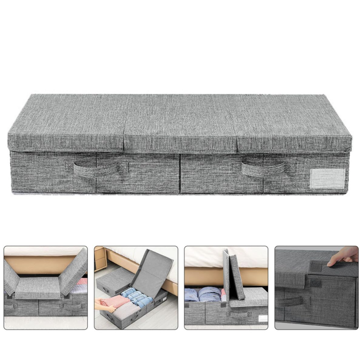 Scatola Organizer Pieghevole per Vestiti Sotto Letto, Contenitore Impilabile per Abbigliamento e Accessori, per Casa e Viaggi