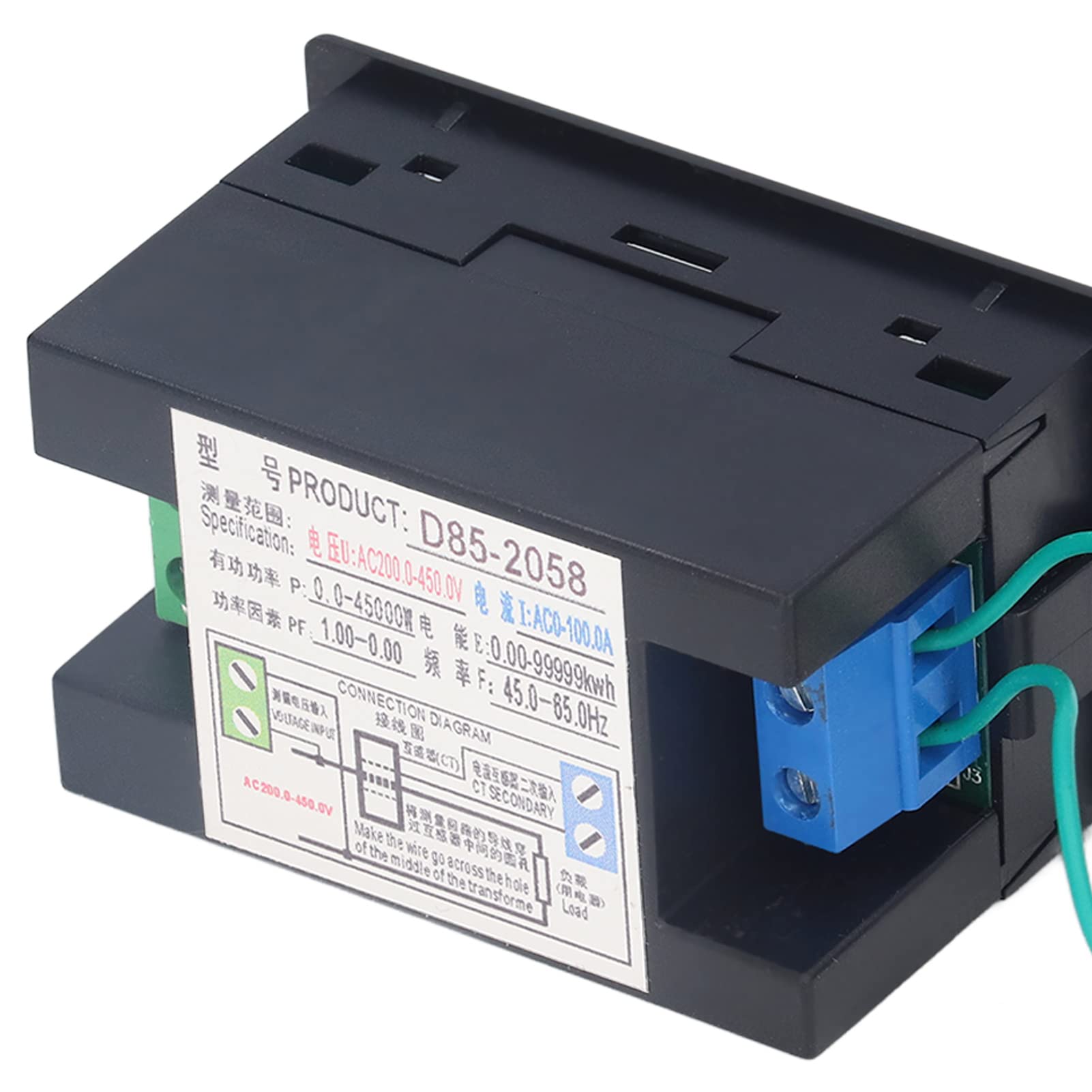 Power Monitor D85-2058 – Digitales Strommessgerät Für AC 40-300V, Strom 0-99,99A, Leistung, Frequenz, Cosφ Inkl. Speicher