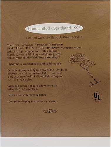 Miniatura 3 de Hallmark Star Trek The Next Generation U.S.S. Enterprise - Adorno de recuerdo de luz parpadeante, plástico