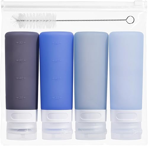 Miniatura 18 de Botellas exprimibles de condimentos para salsas, mini recipiente de silicona para aderezo de ensalada de 1 onza para llevar con bolsa de sándwich