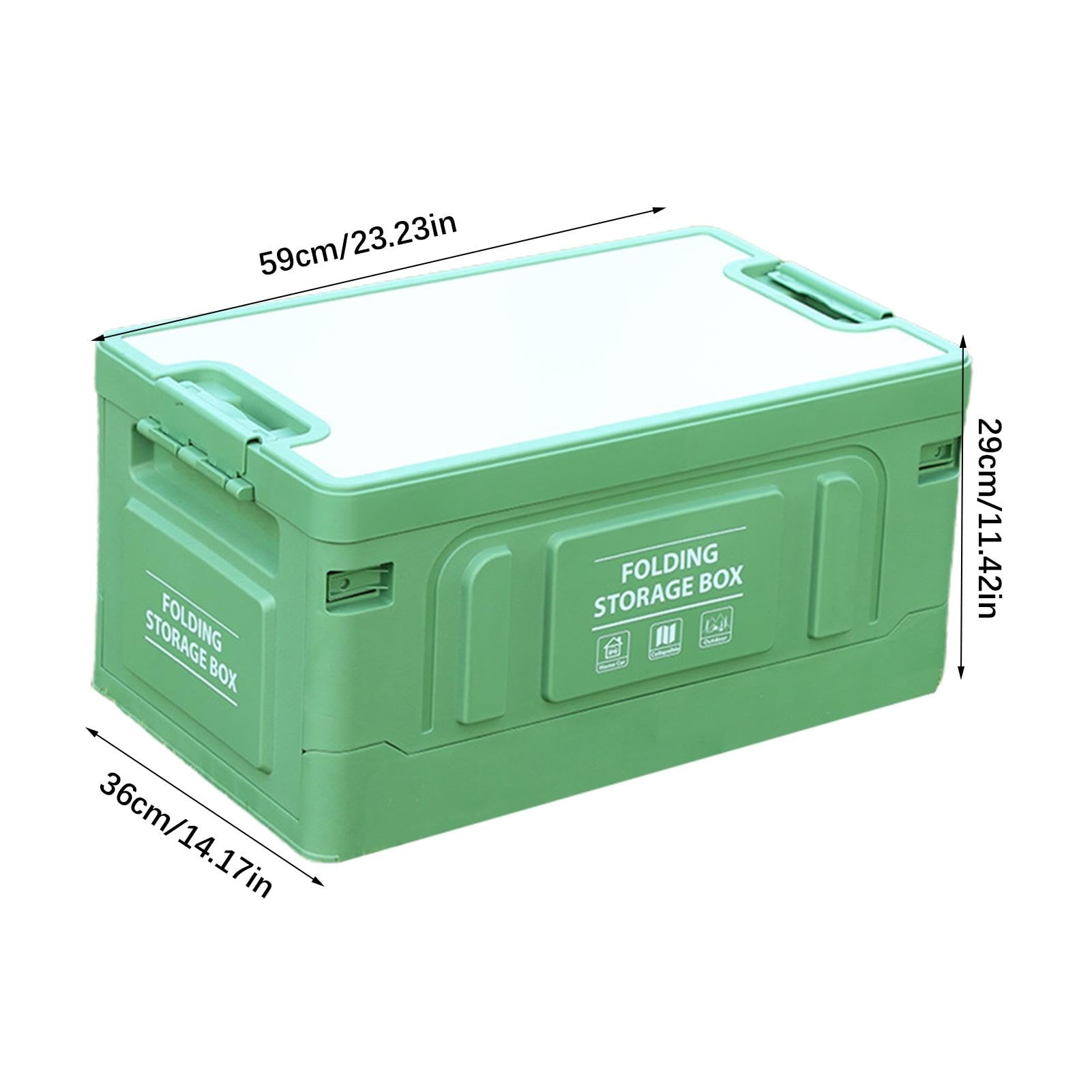 Organizador de maletero plegable para maletero, 60 L, con múltiples usos, con tapa de madera para aperitivos, verduras | con tapa de madera para aperitivos, verduras