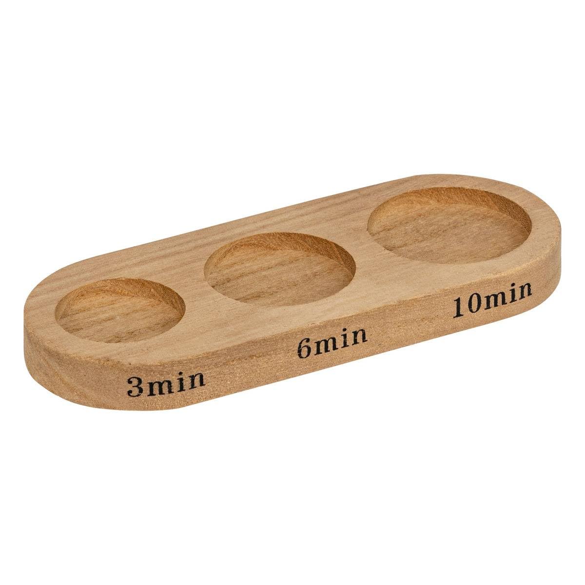 Atmosphera - Juego de 3 Relojes de Arena h.15cm Cristal con Bandeja de Madera