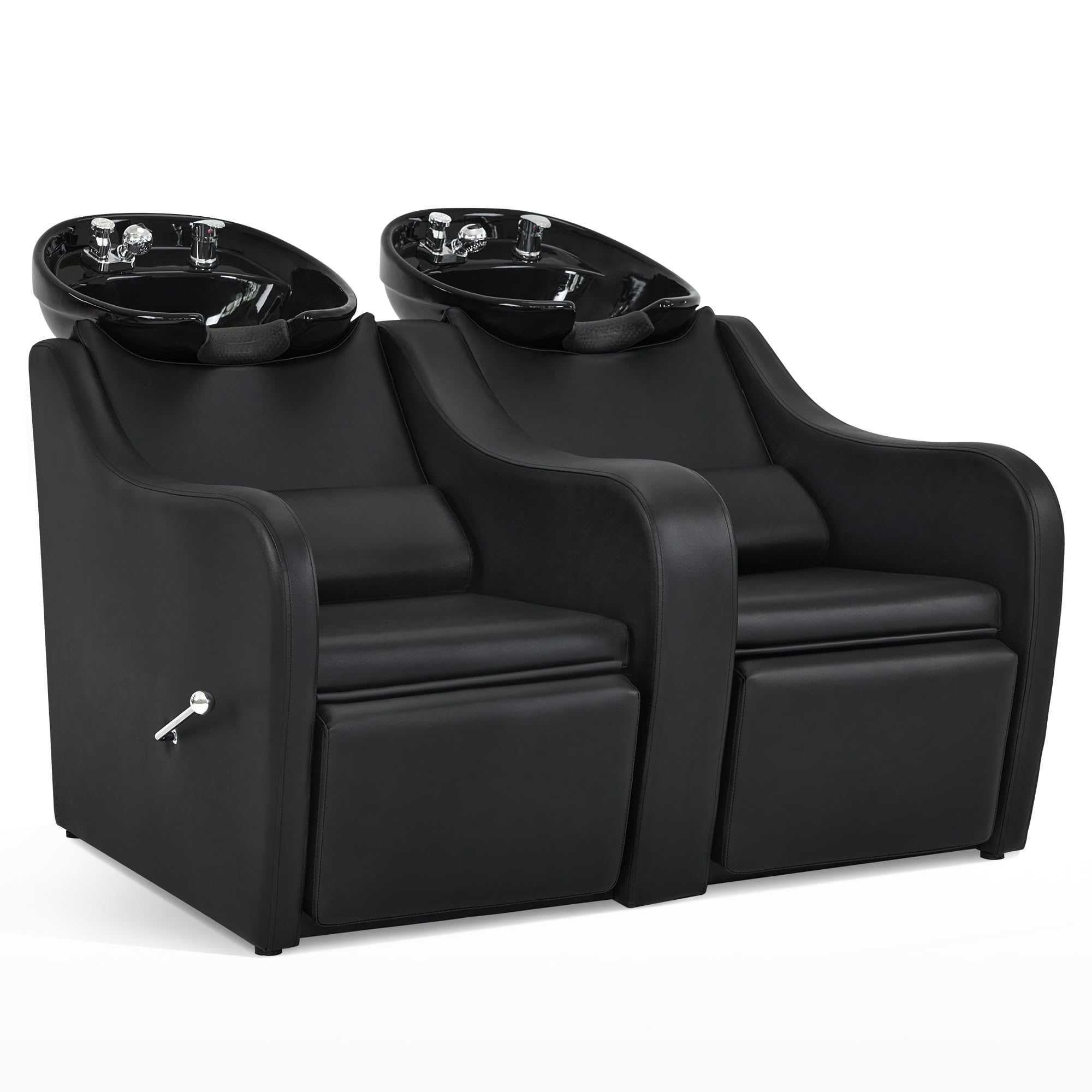 Amazon.com: BarberPub Double-Seat Shampoo Station Chair with Leg