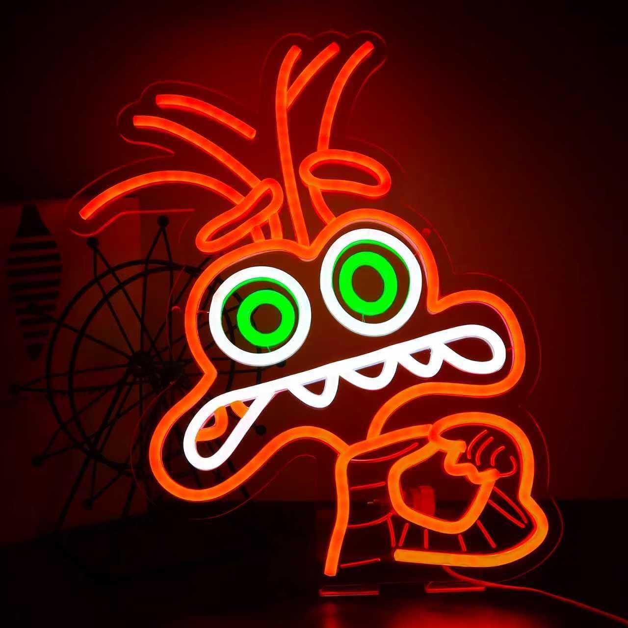 LED Neon Sign Wall Decor, Dimmable Cartoon Anime Design, 11 x 15.7 Inch Light Sign for Bedroom, Birthday Party, Kids Room Decoration