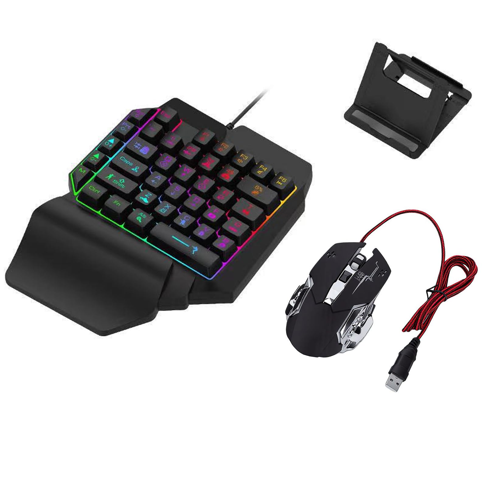 Combo Clavier et Souris de Jeu à Une Main