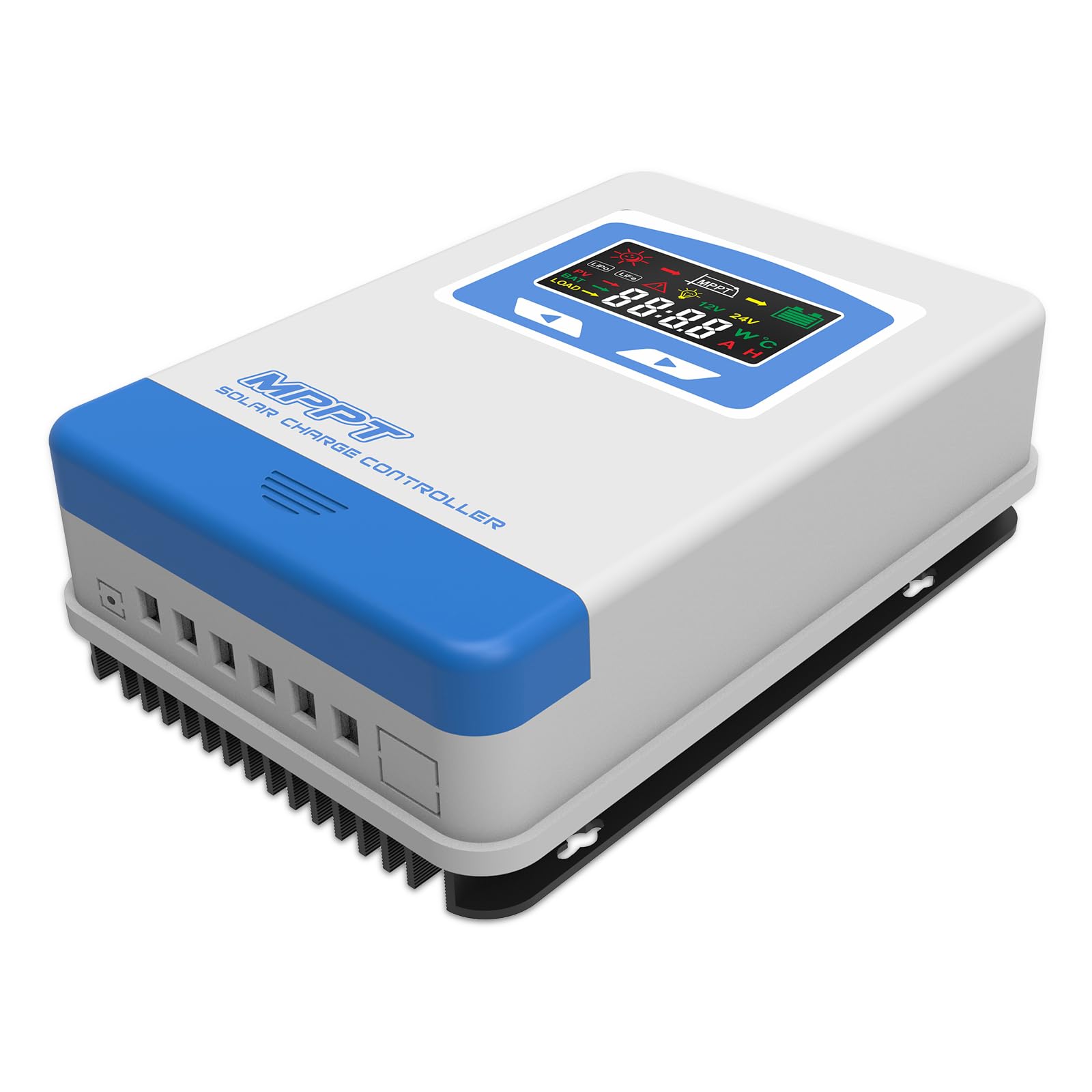 Anern 60A MPPT regolatore di carica solare 12V 24V Auto Con modalità di rilevamento della luce, LCD Display per pannelli solari 12V 24V Gel Sealed Flooded e batteria al litio…