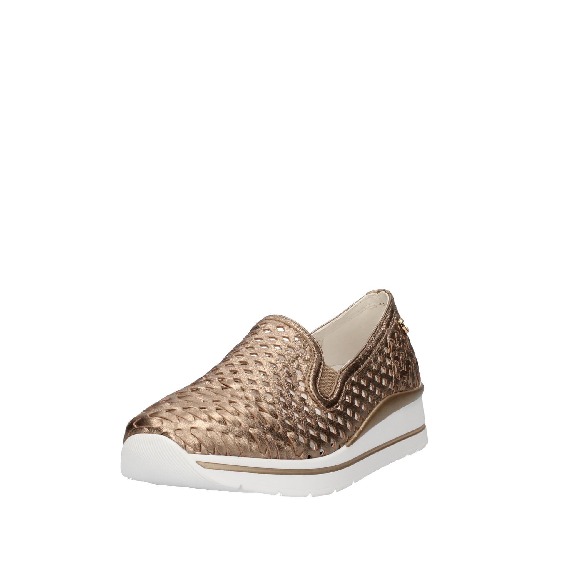Scarpe da Donna in Pelle Traforata con Zeppa